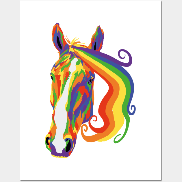 Rainbow Suffolk Punch Horse - Suffolk Pride 2019 Wall Art by GeorgiaGoddard